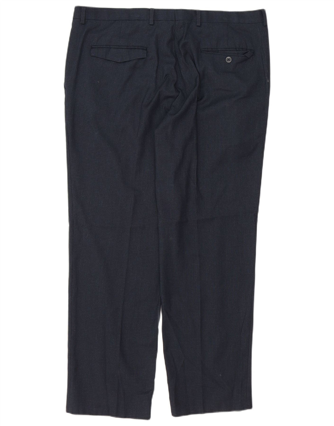 Marks & Spencer Ανδρικό παντελόνι με φόρμα W36 L29 Navy Blue Check