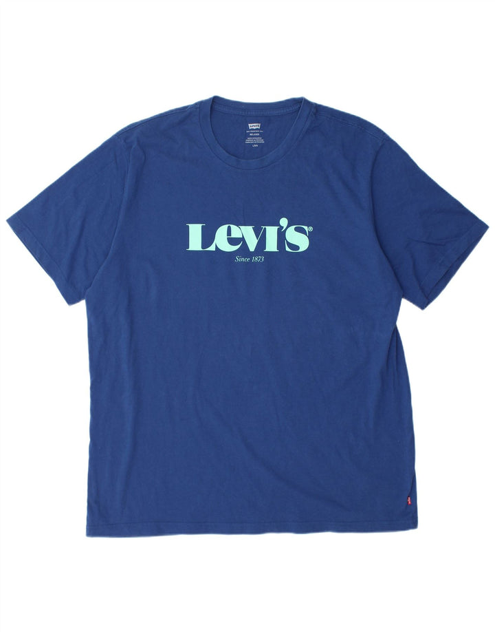 LEVI'S Ανδρικό T-Shirt Relaxed Graphic Top Large Navy Blue