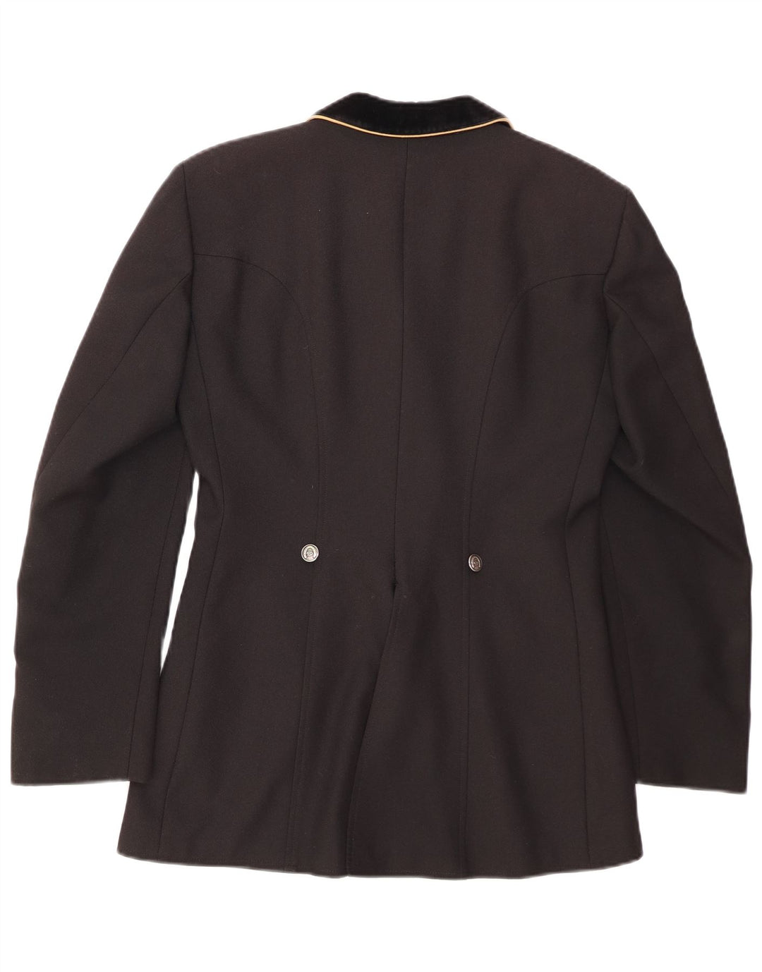 VINTAGE Γυναικείο σακάκι blazer UK 12 μεσαίου μαύρου πολυεστέρα