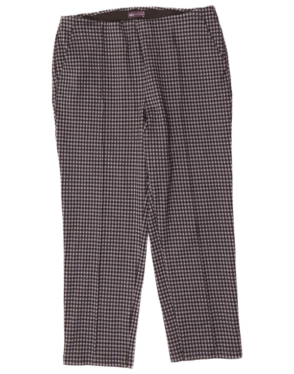 MARKS & SPENCER Γυναικείο παντελόνι Chino UK 18 XL W36 L28 Μαύρο Houndstooth