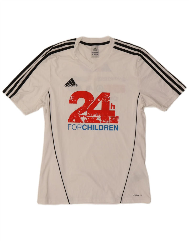 Ανδρικό γραφικό T-Shirt Climalite ADIDAS Top Small White Polyester