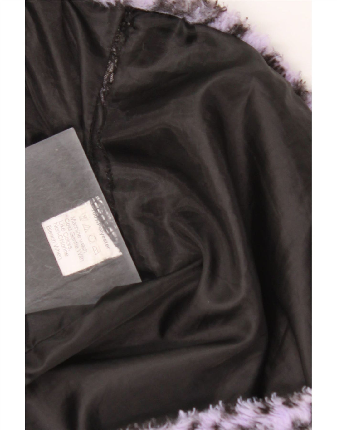 VINTAGE Γυναικείο μπουφάν με ψεύτικη γούνα UK 18 XL Purple Animal Print