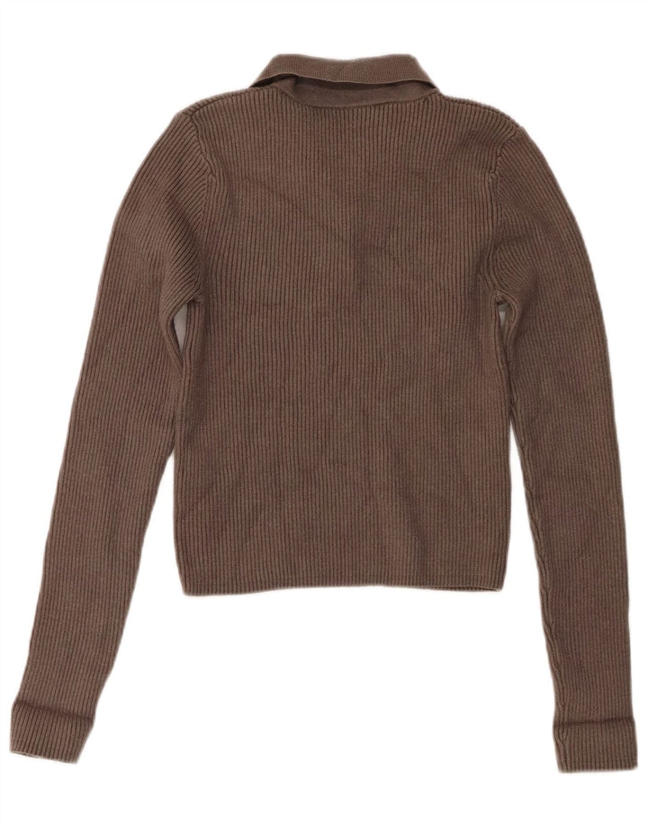 Zara Γυναικείο πουλόβερ Polo Neck Jumper UK 12 Medium Grey Viscose