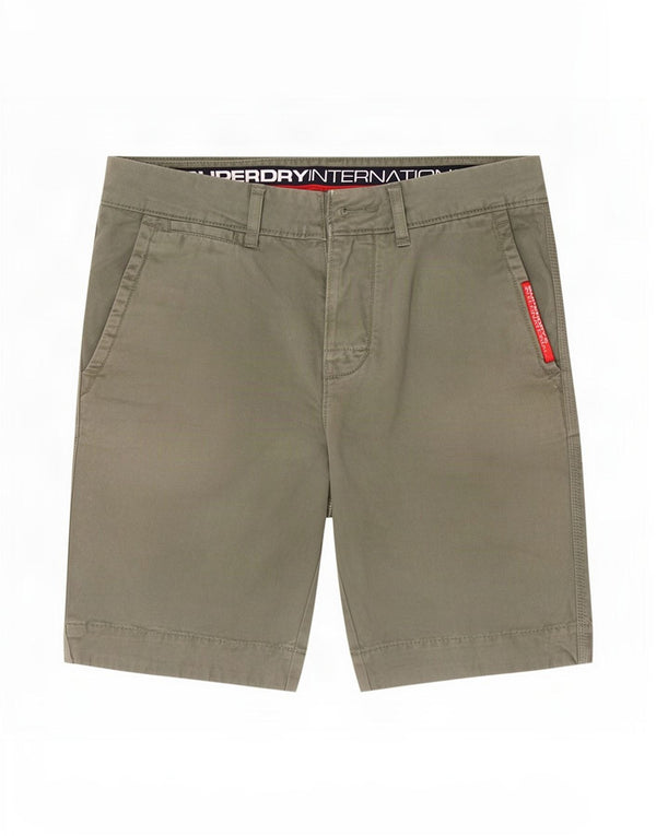 Ανδρικό σορτς Chino Superdry Medium W30 πράσινο βαμβακερό