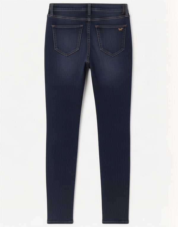 Hollister γυναικείο κολάν ψηλόμεσο τζιν US 5 Small W27 L26 Μπλε βαμβακερό