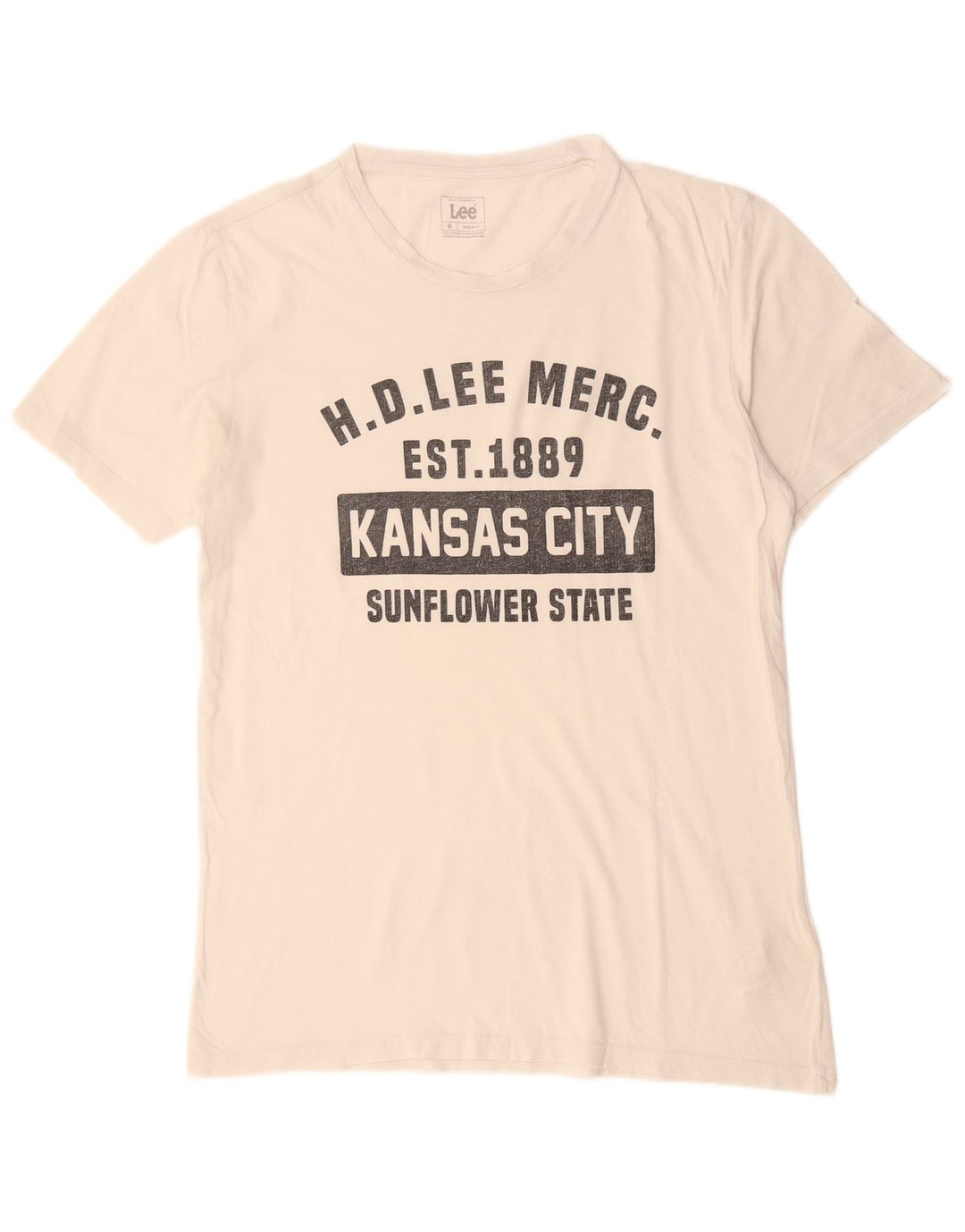 Ανδρικό μπλουζάκι με γραφικό κανονικό φόρεμα LEE Μπλουζάκι από μεσαίο άσπρο βαμβακερό