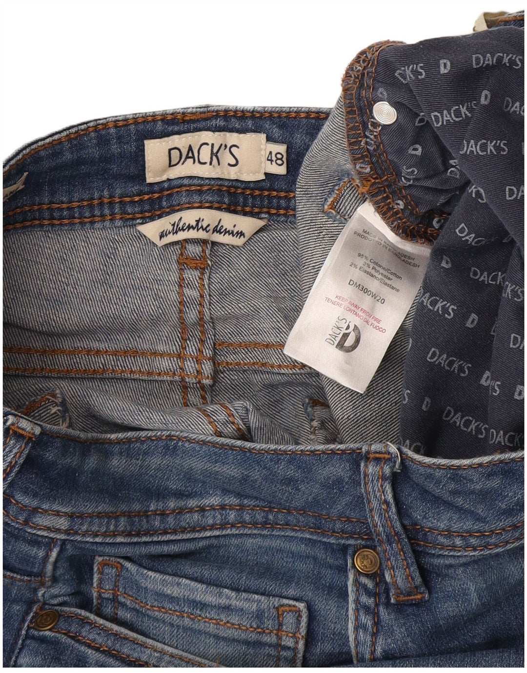 Dack's Womens Crop Slim Jeans IT 48 XL W32 L26 Blue Cotton