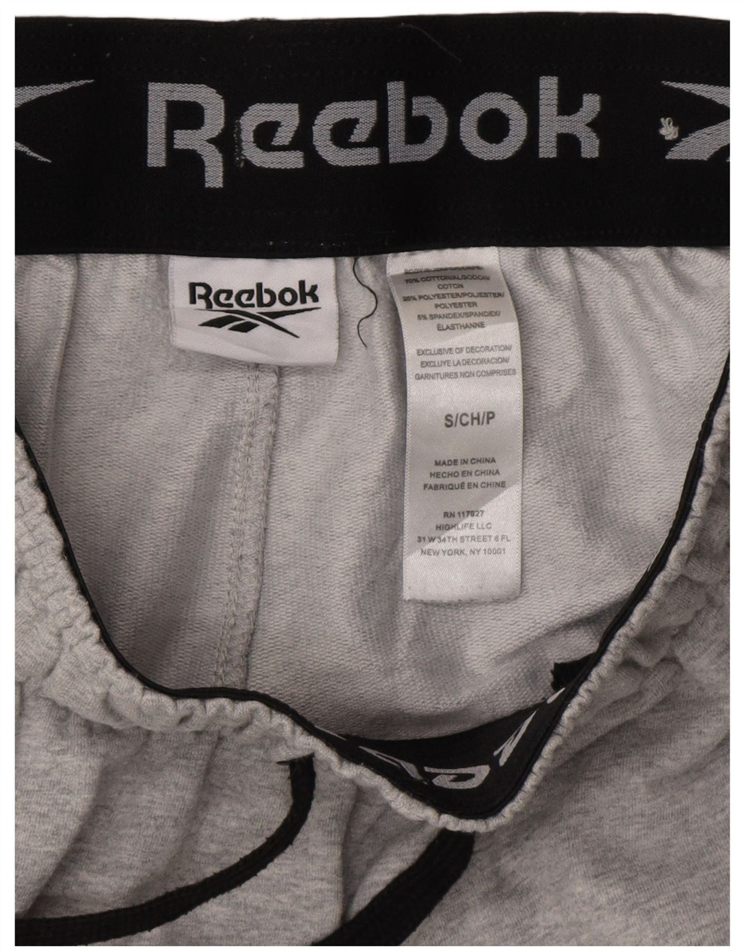 Ανδρική φόρμα Reebok Παντελόνι Joggers Μικρό Γκρι Βαμβακερό
