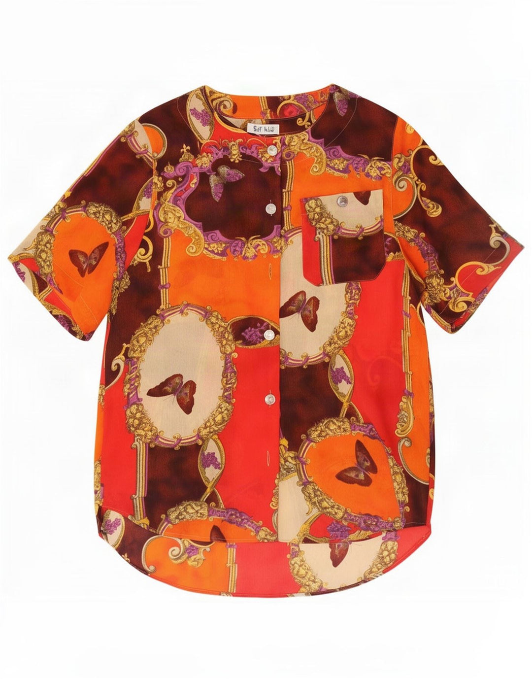 Vintage Γυναικείο Abstract Pattern Μπλούζα UK 10 Small Πολύχρωμο