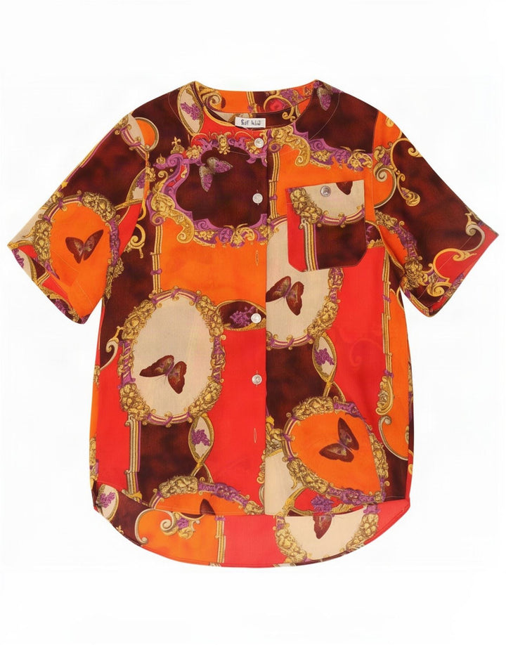 Vintage Γυναικείο Abstract Pattern Μπλούζα UK 10 Small Πολύχρωμο