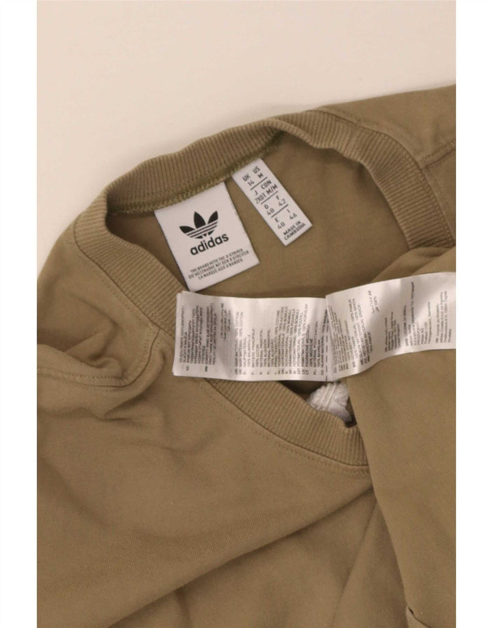 Adidas Γυναικείο T-Shirt Top UK 14 Medium Khaki Βαμβάκι