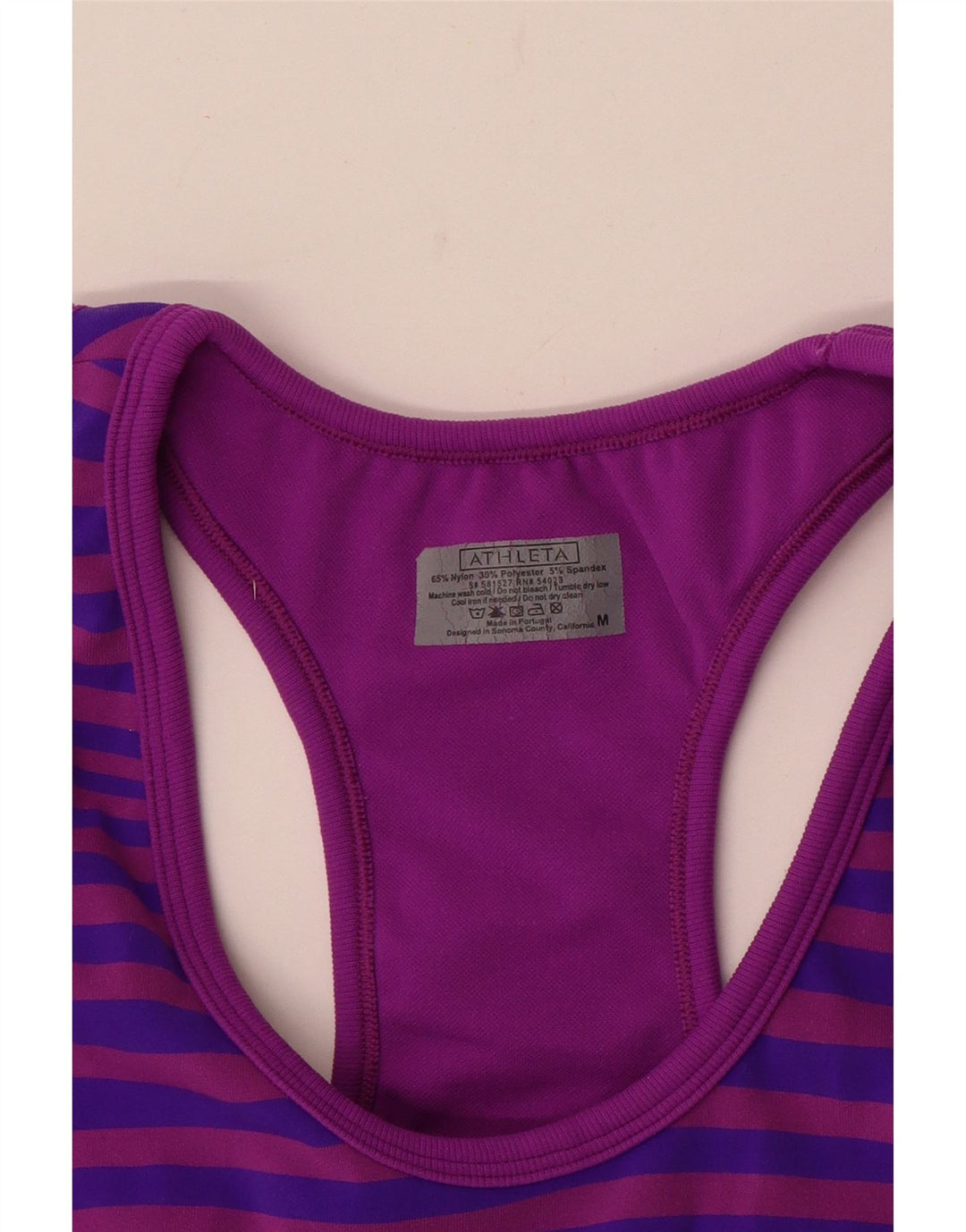Athleta Γυναικείο Γιλέκο Τοπ UK 12 Medium Purple ριγέ νάιλον
