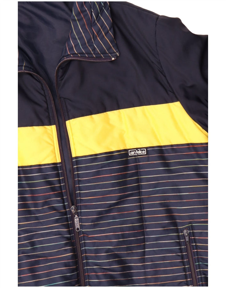 SAN FELICE Ανδρικό Bomber Jacket UK 42 XL Navy Blue Colourblock Βαμβακερό