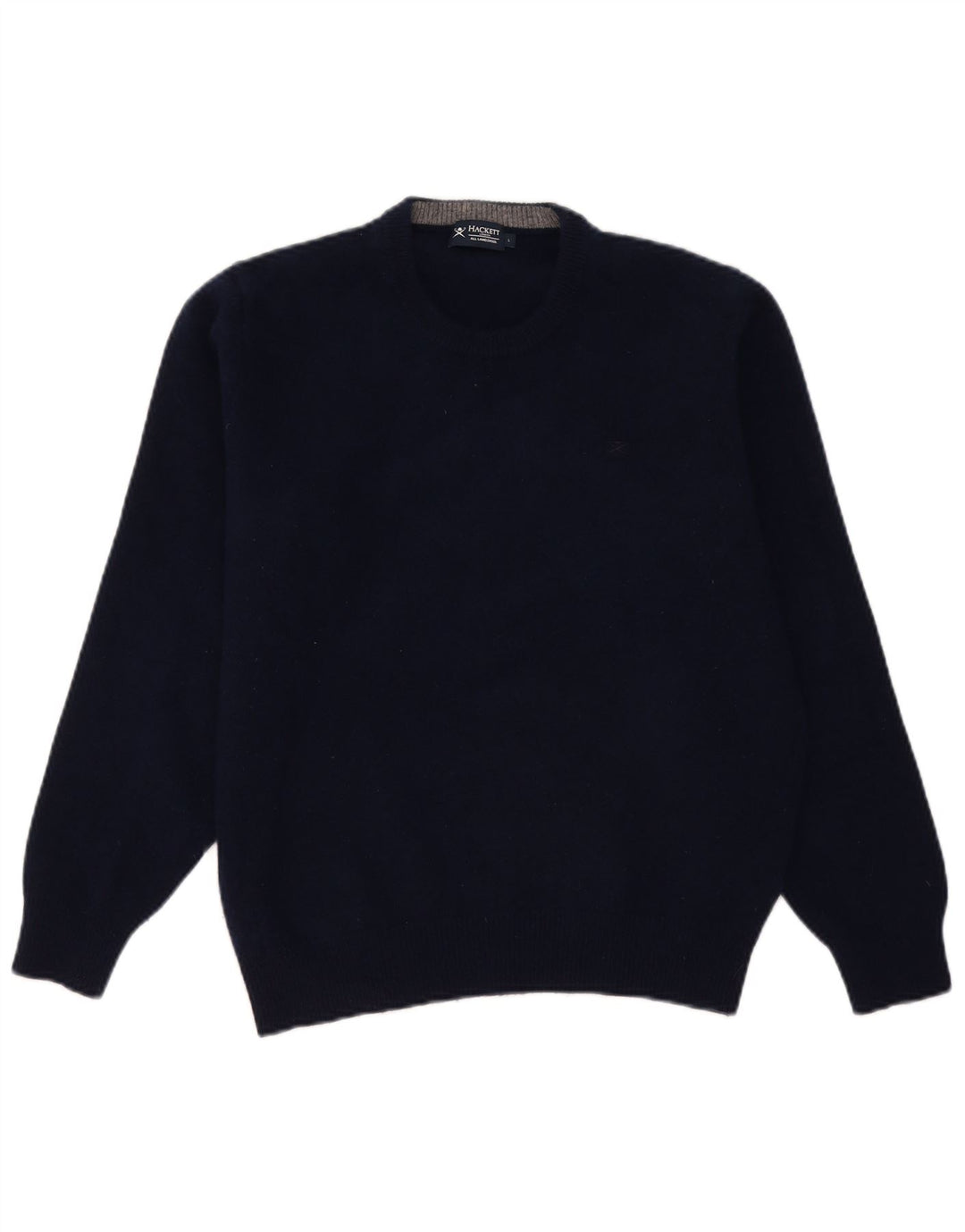 Hackett Γυναικείο πουλόβερ με λαιμόκοψη UK 16 Large Navy Blue Lambswool