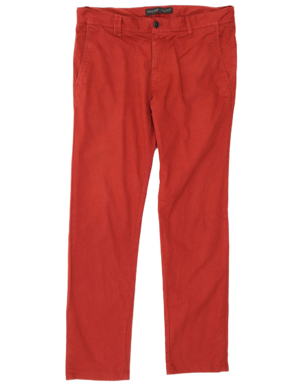 Zara Ανδρικό παντελόνι Chino EU 46 XL W36 L32 Βαμβακερό μπορντό
