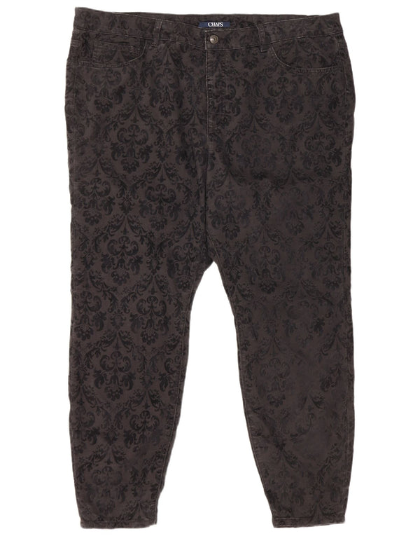 CHAPS Γυναικείο Skinny Casual Παντελόνι US 22 3XL W44 L28 Μαύρο Paisley Βαμβακερό