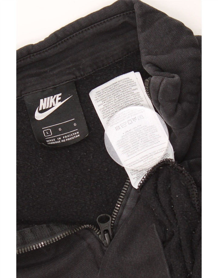 Γυναικείο φούτερ Nike 1/4 με φερμουάρ, Jumper UK 16 μεγάλο μαύρο βαμβακερό