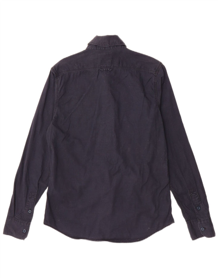 LEVI'S Mens Slim Fit Shirt Small Navy Blue Cotton