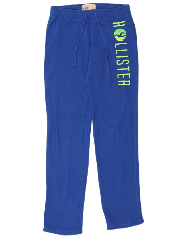 Γυναικεία αθλητική φόρμα Hollister Graphic Παντελόνι UK 10 Small Blue Cotton