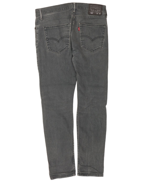 LEVI'S Mens 512 Slim Tapered Jeans W32 L32 Γκρι βαμβακερό
