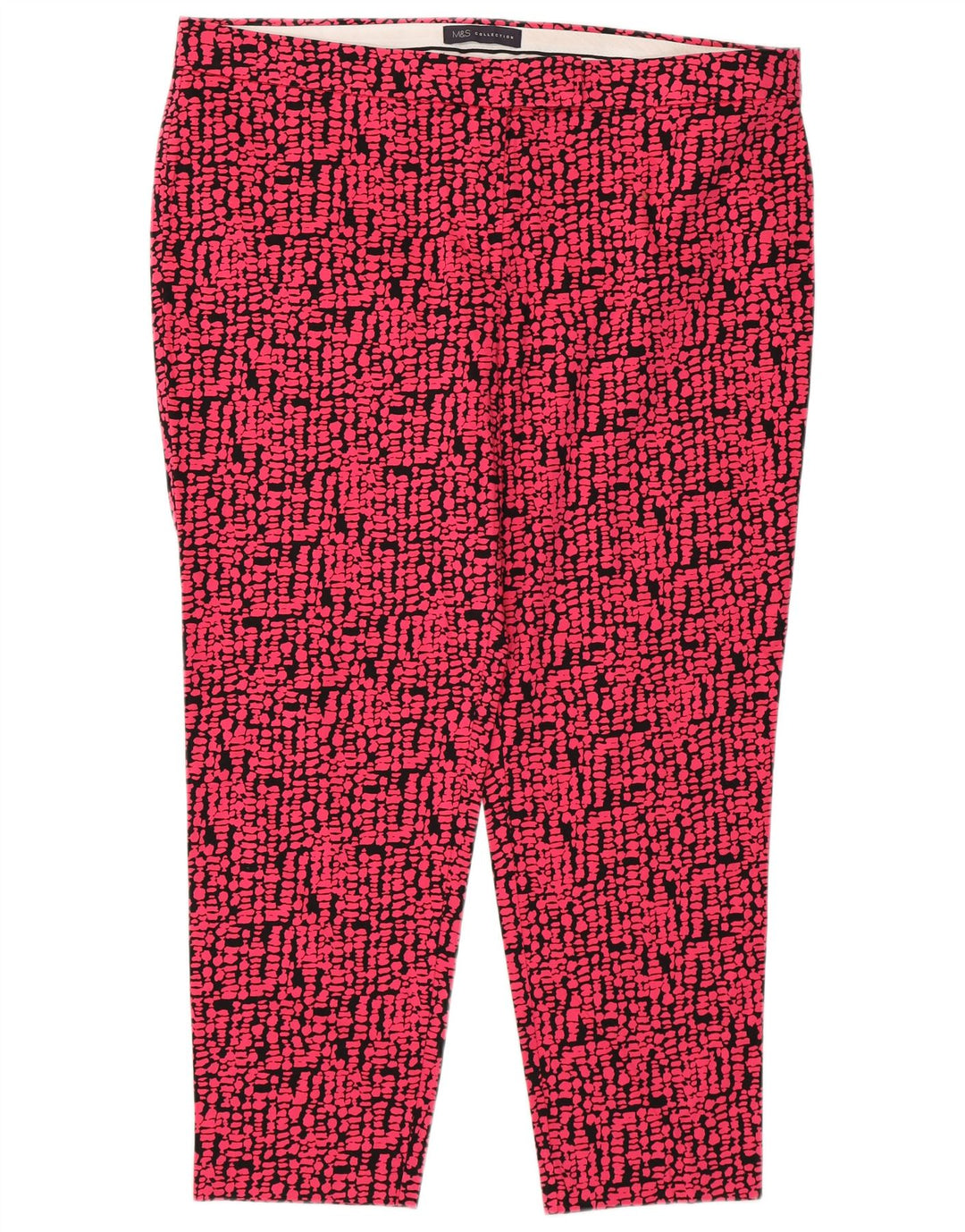 Marks & Spencer Womens Abstract Pattern Cropped Παντελόνι UK 18 XL W38 L25 P