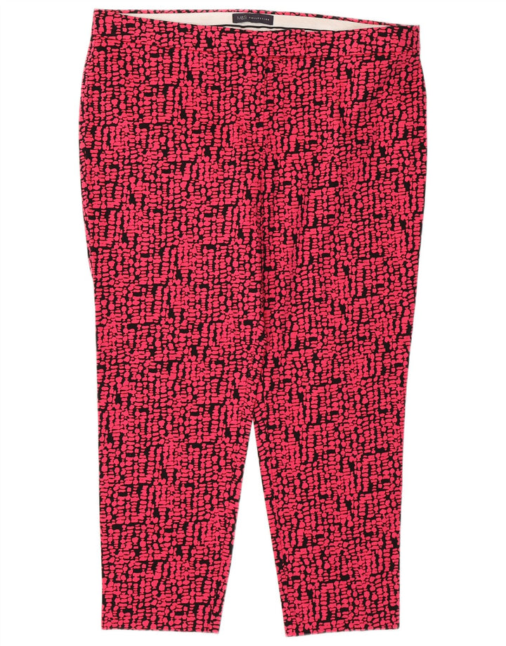Marks & Spencer Womens Abstract Pattern Cropped Παντελόνι UK 18 XL W38 L25 P