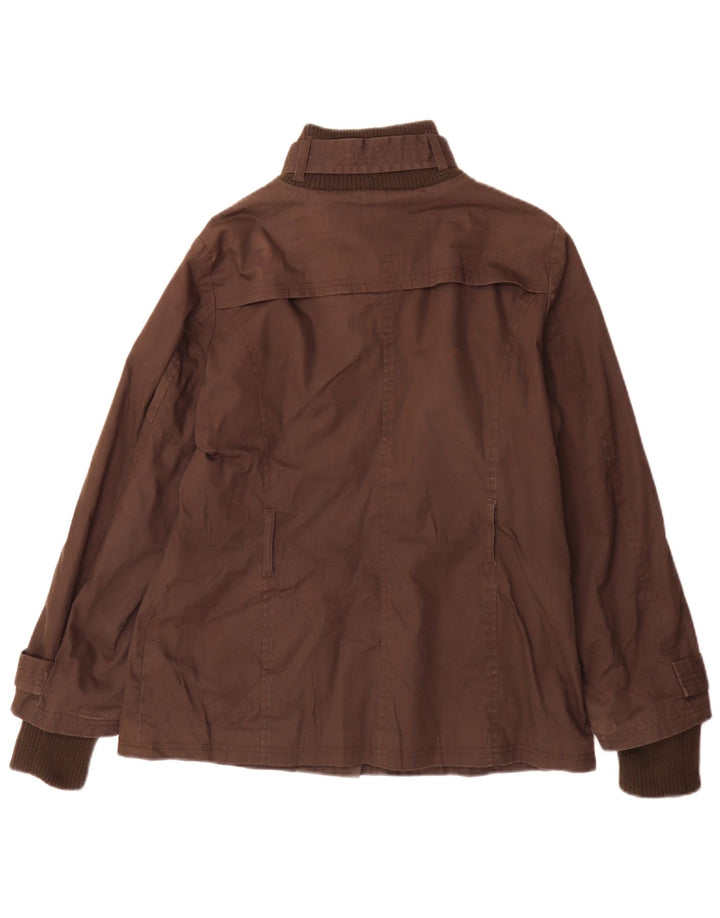 Zara Γυναικείο Utility Jacket UK 14 Large Brown Βαμβακερό