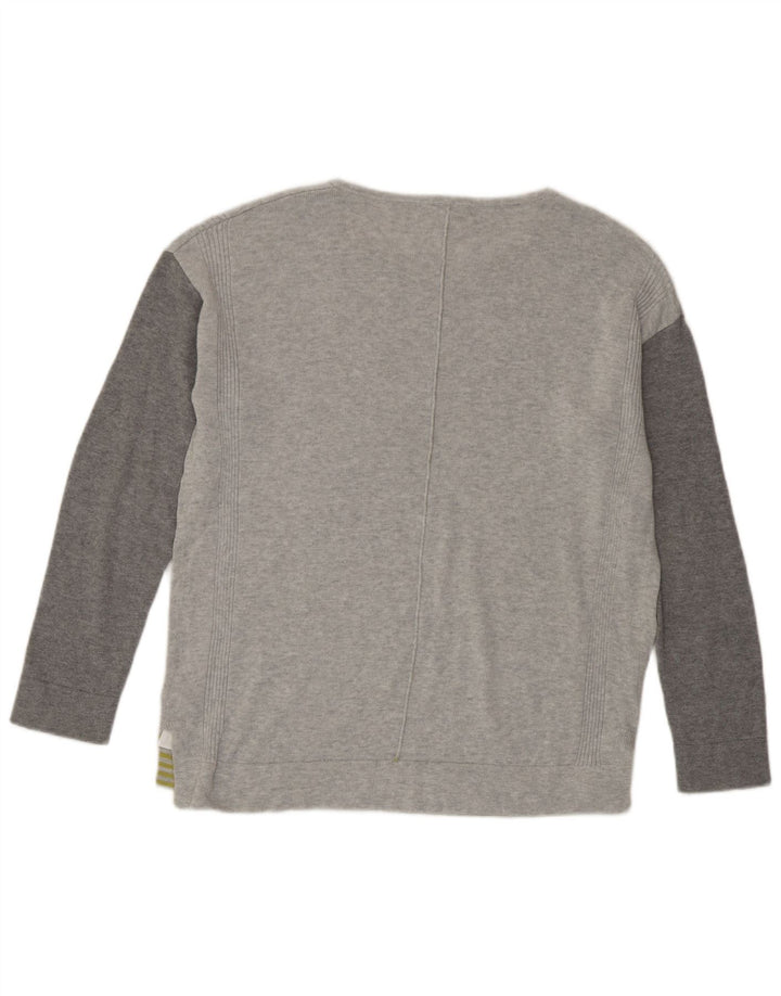 White Stuff Γυναικείο υπερμεγέθη μακρυμάνικο UK 10 Small Grey Colourblock