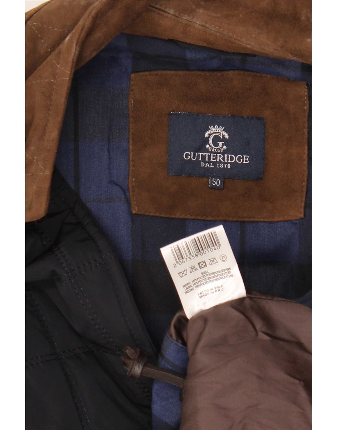Gutteridge Mens Utility Jacket IT 50 Large Navy Blue Colorblock Polyester