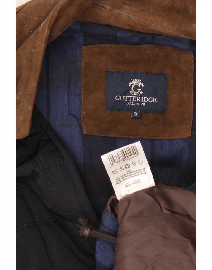 Gutteridge Mens Utility Jacket IT 50 Large Navy Blue Colorblock Polyester