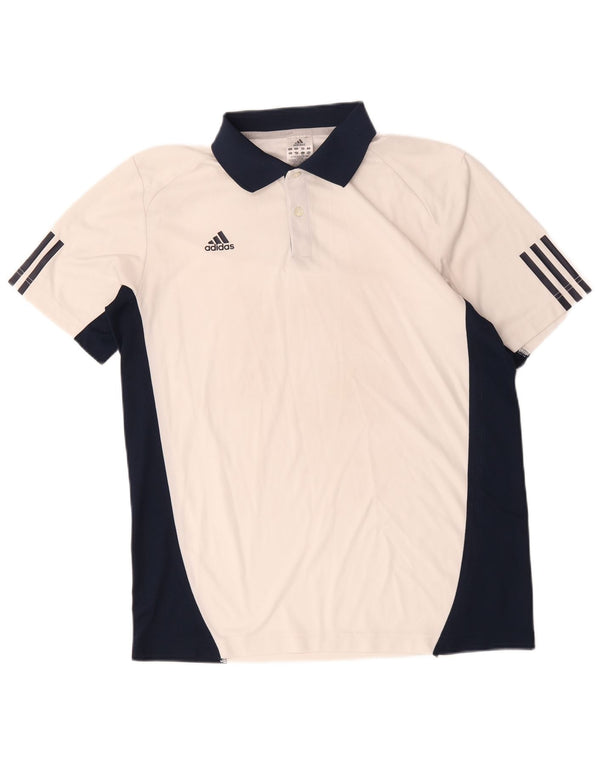 Ανδρικό πουκάμισο Adidas Climacool Polo σε μεγάλο λευκό χρώμα, βαμβακερό