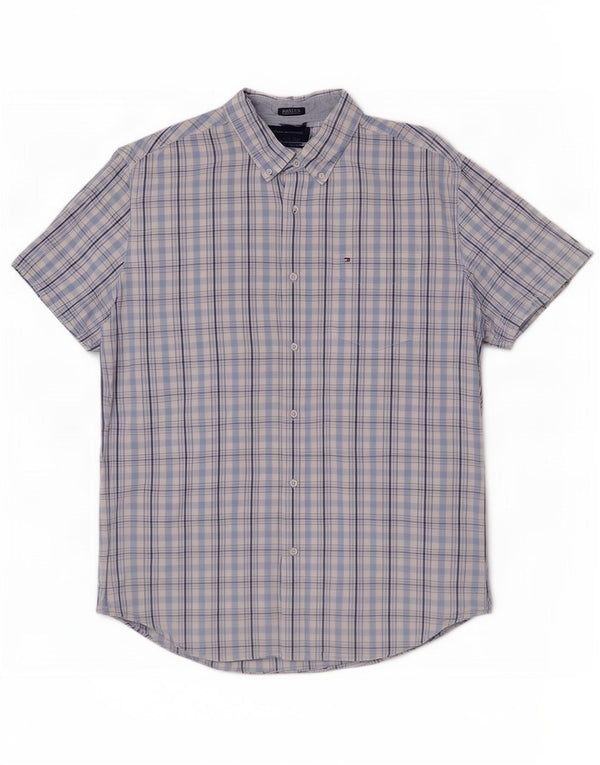 Ανδρικό κοντομάνικο Tommy Hilfiger Πουκάμισο XL Blue Check Cotton