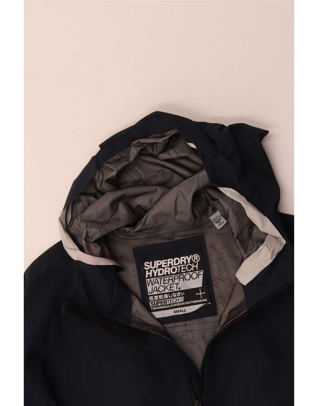 SUPERDRY Ανδρικό αδιάβροχο μπουφάν UK 36 Small Navy Blue Polyester
