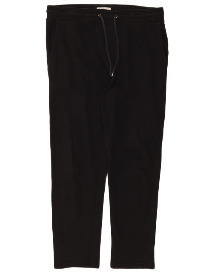 MARKS & SPENCER Womens Tracksuit Trousers UK 14 Large  Black Cotton