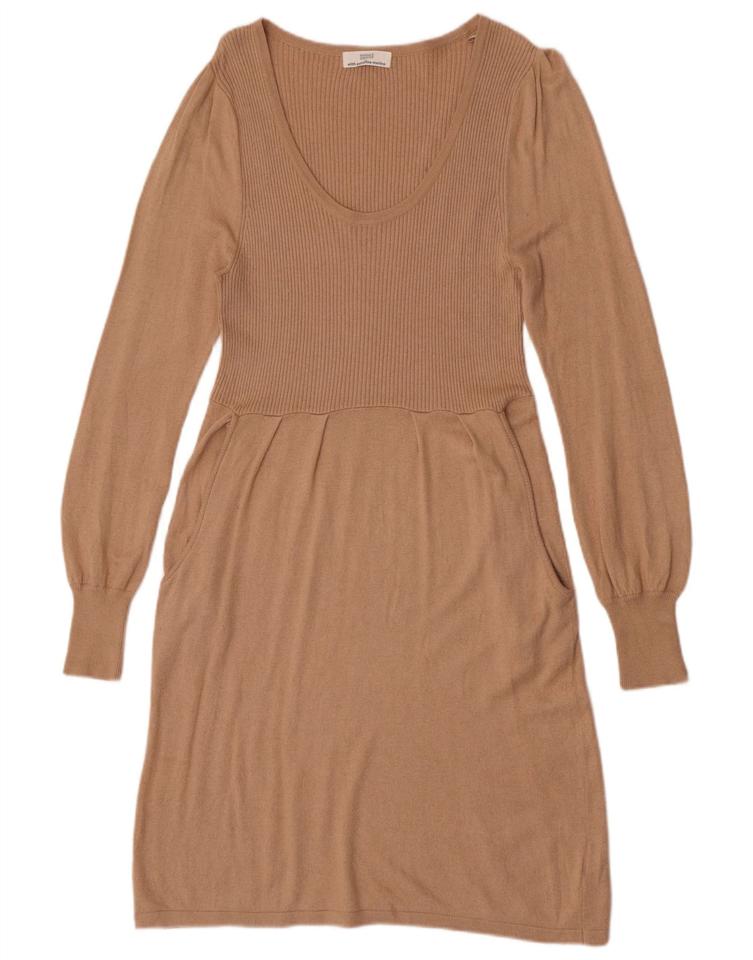 Marks & Spencer Γυναικείο Φόρεμα Jumper UK 14 Medium Beige Viscose