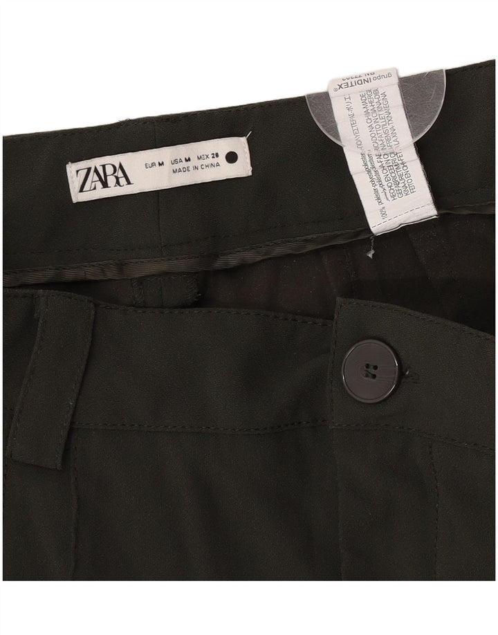 Zara Γυναικείο παντελόνι με καρφίτσες casual Medium W28 L32 Khaki Polyester