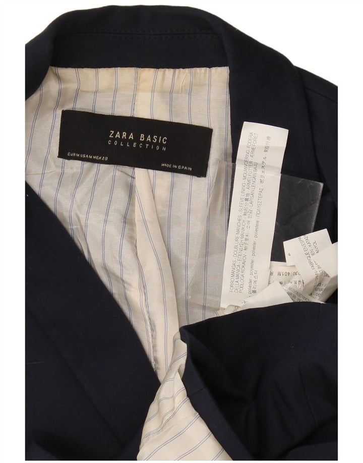 Zara Γυναικείο Μπουφάν 1 Button Blazer UK 12 Medium Navy Blue Polyester