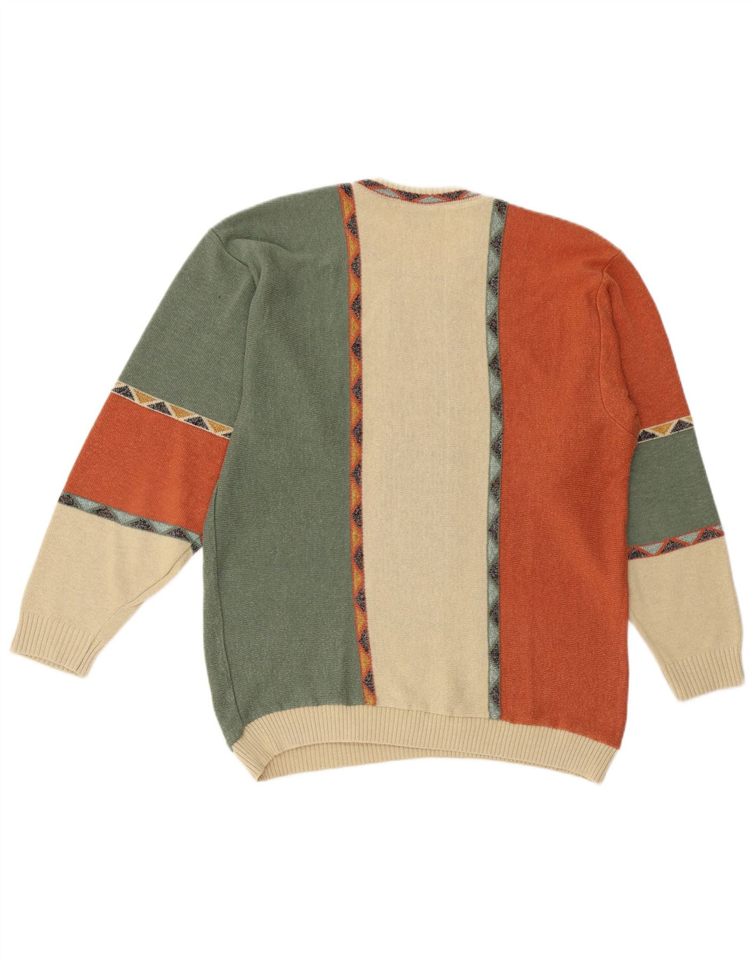 BERTO LUCCI Ανδρικό πουλόβερ με λαιμόκοψη μεγάλο, πολύχρωμο γεωμετρικό