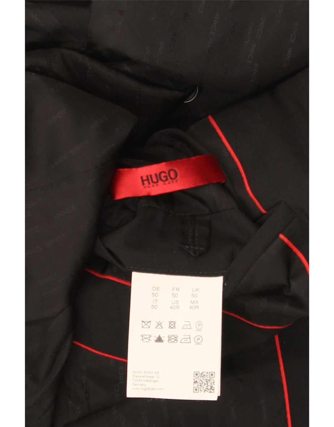 Ανδρικό σακάκι σακάκι με 2 κουμπιά Hugo Boss EU 50 μαύρο μάλλινο μεγάλο