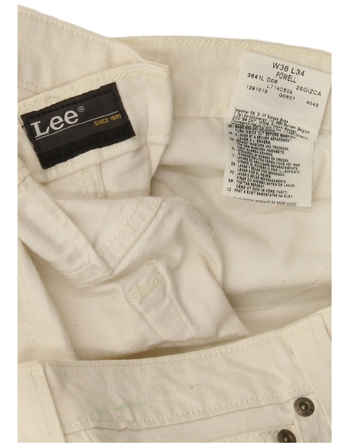 Lee Womens Powell Jeans W36 L33 Λευκό βαμβακερό