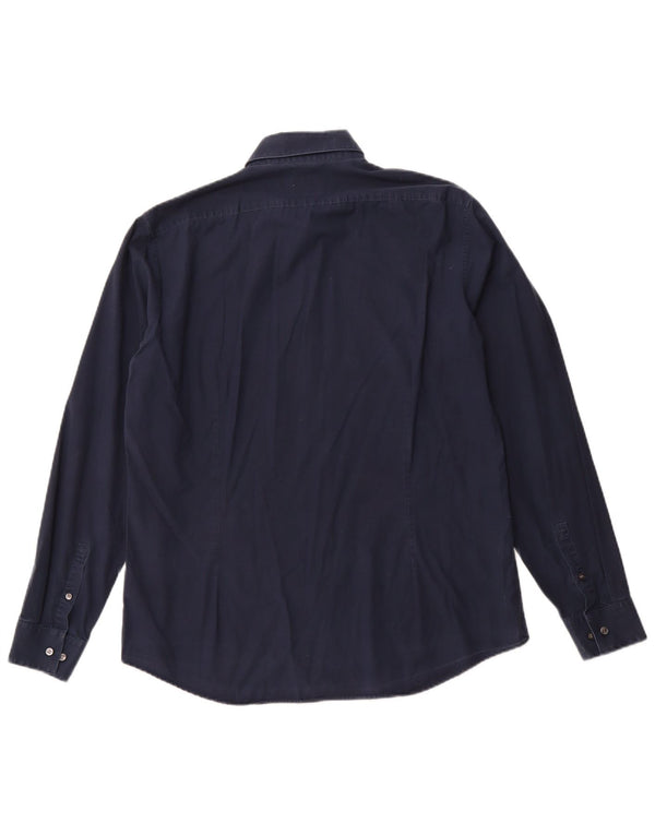 CALVIN KLEIN Ανδρικό πουκάμισο Slim Fit Μέγεθος 16 1/2 Large Navy Blue από βαμβάκι