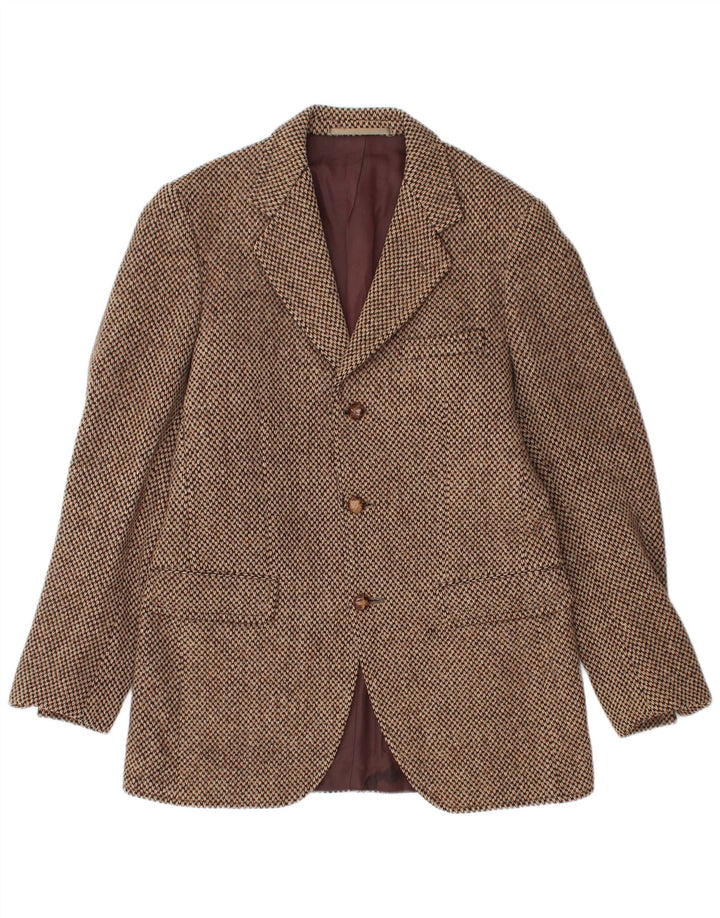 Ανδρικό σακάκι HARRIS TWEED 3 κουμπιών blazer UK 38 μεσαίο καφέ νέο μαλλί