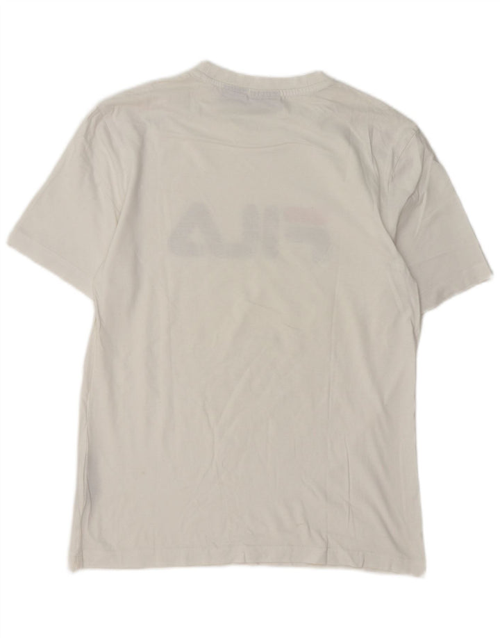 Fila Ανδρικό γραφικό T-Shirt Top Μικρό λευκό βαμβακερό
