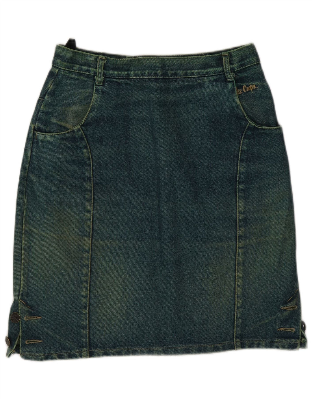 Lee Cooper Γυναικεία Τζιν Φούστα IT 42 Medium W26 Πράσινο Βαμβακερό