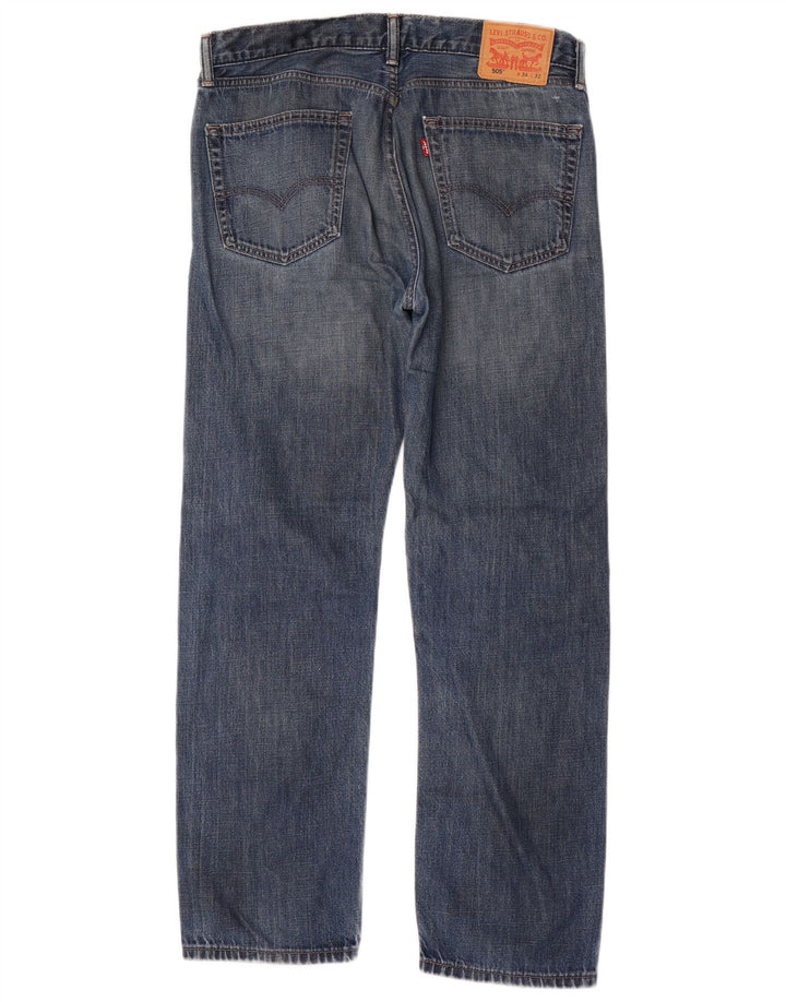 Levi's Mens 505 Straight Jeans W34 L32 Μπλε βαμβακερό
