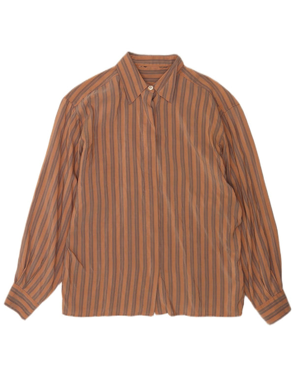 Vintage γυναικείο πουκάμισο UK 18 XL καφέ ριγέ