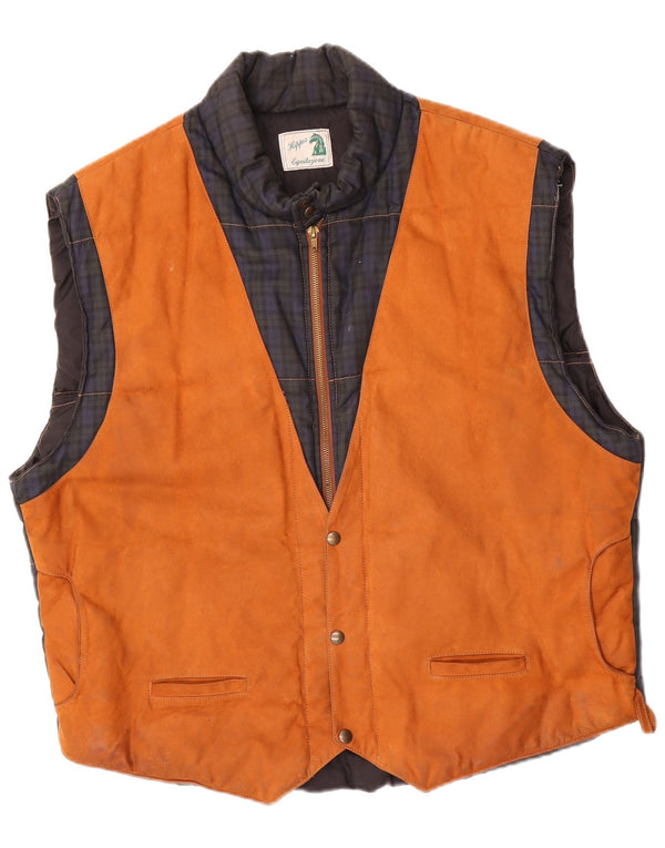 Vintage Mens Riding Gilet UK 42 XL Beige Check