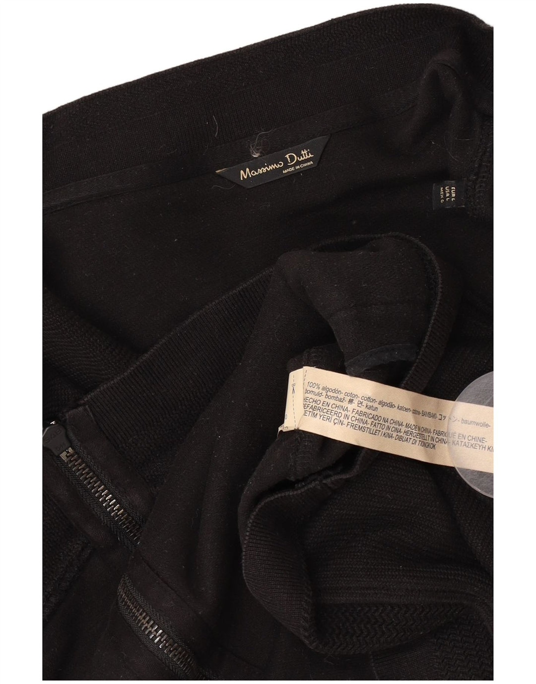 Ανδρικό πουλόβερ Massimo Dutti Ζακέτα μεγάλο μαύρο βαμβακερό