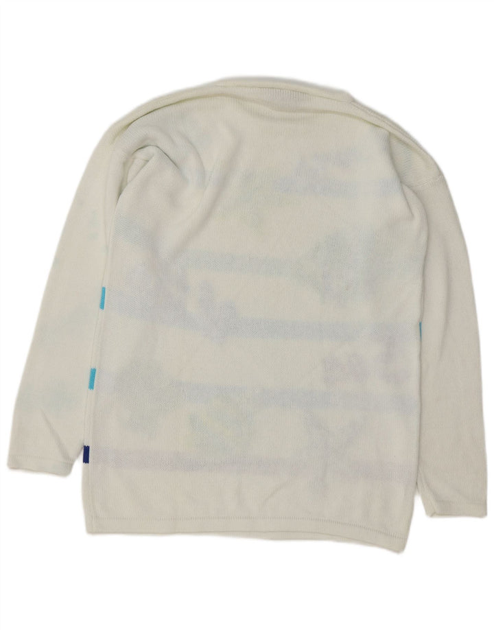 Γυναικείο πουλόβερ VINTAGE Graphic Crew με λαιμόκοψη EU 40 Μεσαίο λευκό ριγέ