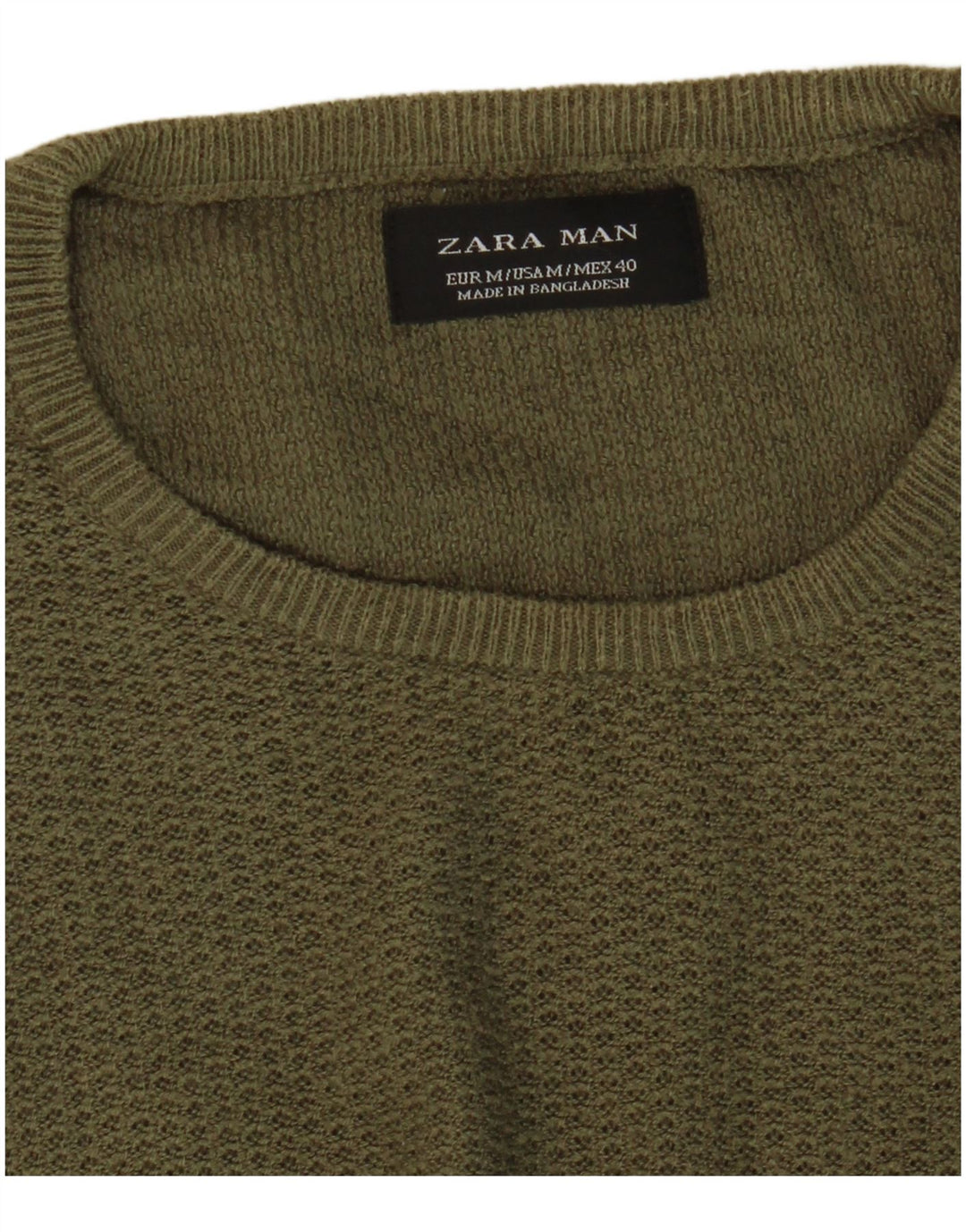 Ανδρικό πουλόβερ Zara Crew Neck Jumper Medium Khaki